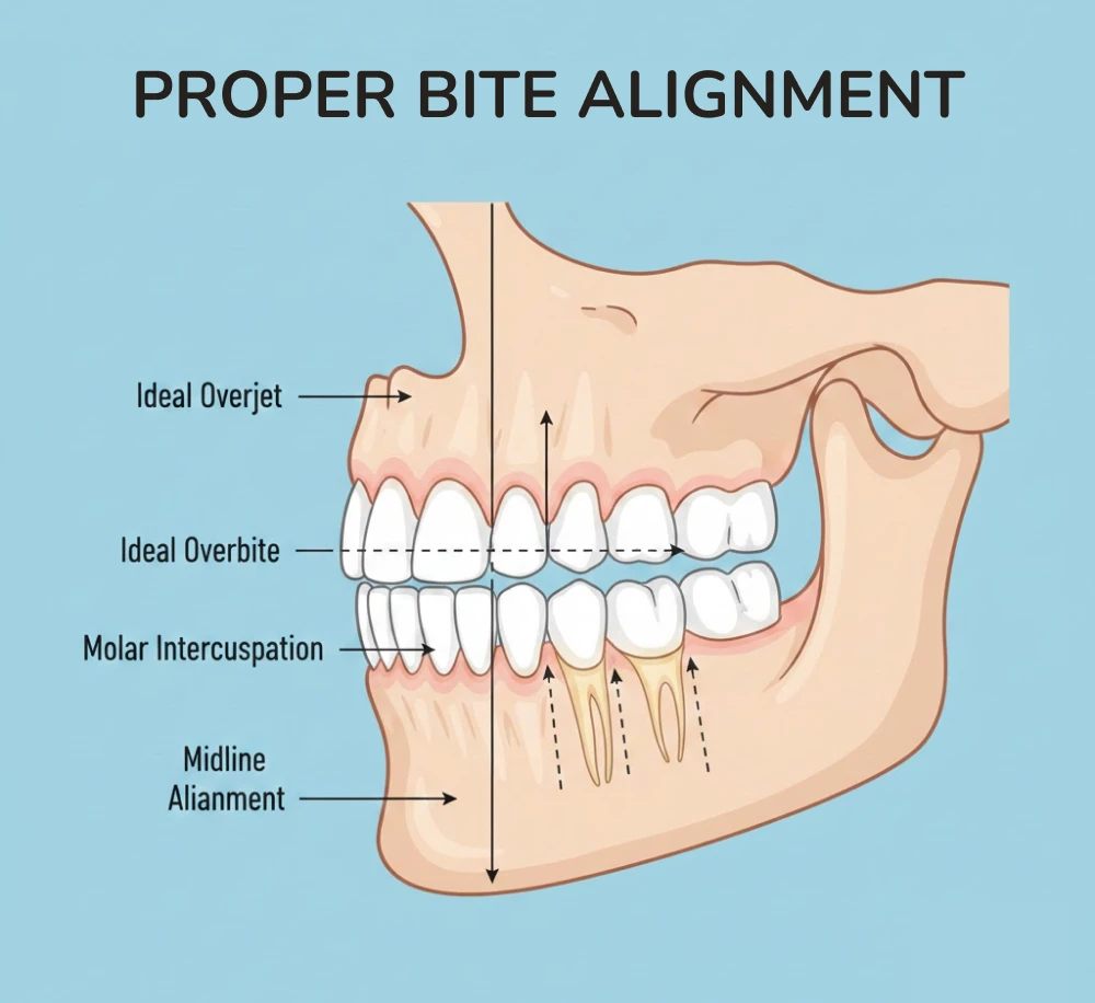 Diagram of proper bite alignment - Nunyara Dental Diagram of proper bite alignment